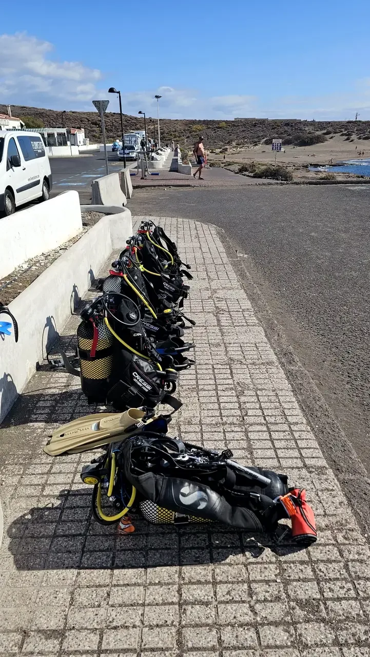 Equipo de buceo preparado