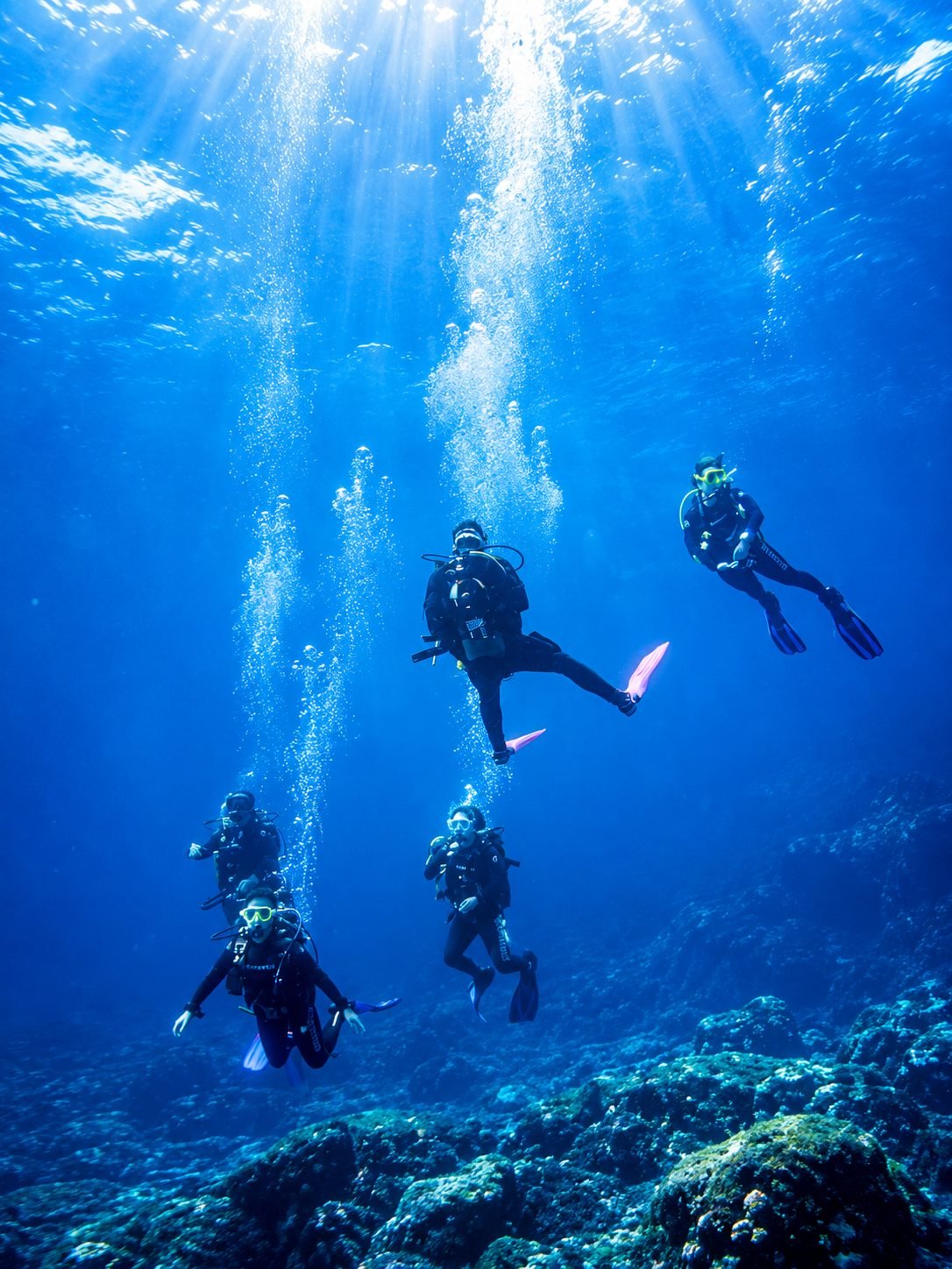 Grupo de buceo en Tenerife