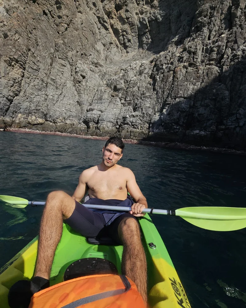 Leo en kayak en Tenerife